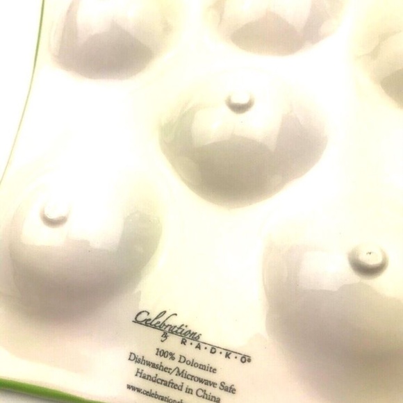 Easter Egg Holder Plate Tray holiday decor 6 spots celebrations by Radko - Picture 6 of 6